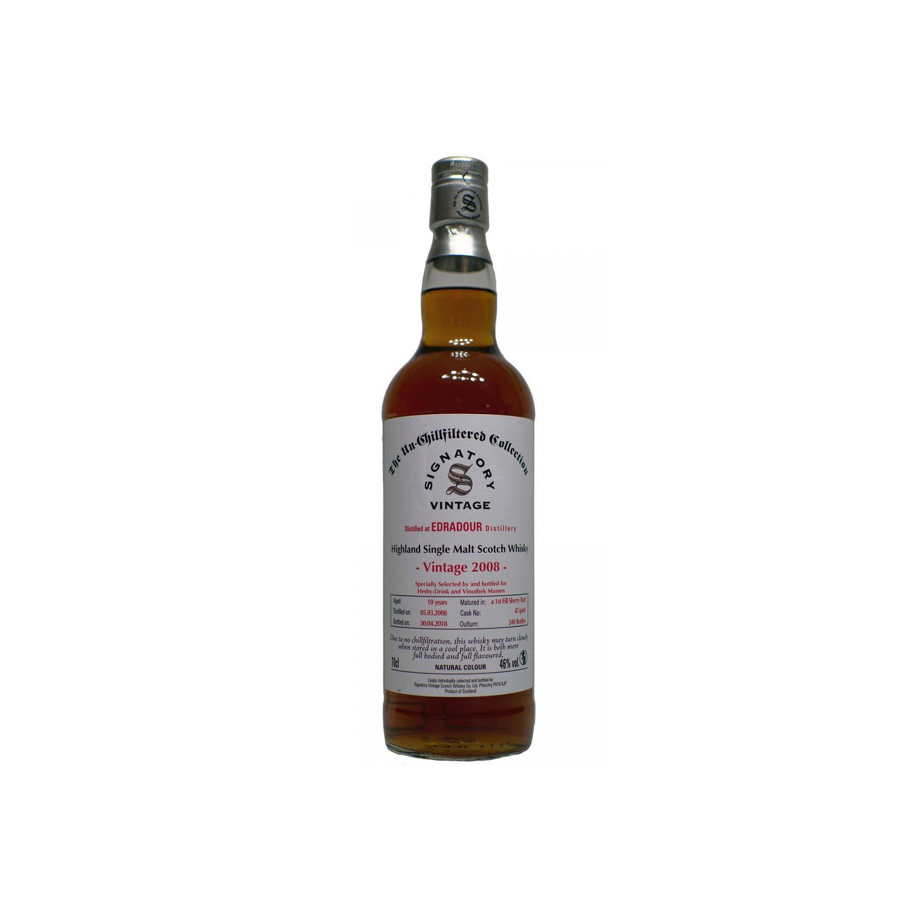 Edradour The Un-Chillfiltered Collection 2008 10 Years Single Malt Whisky
