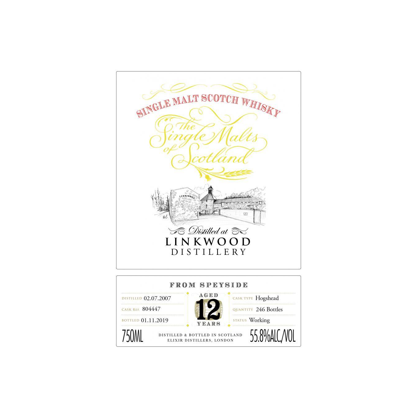 Linkwood The Single Malts of Scotland 2007 12 Years Single Malt Whisky 2