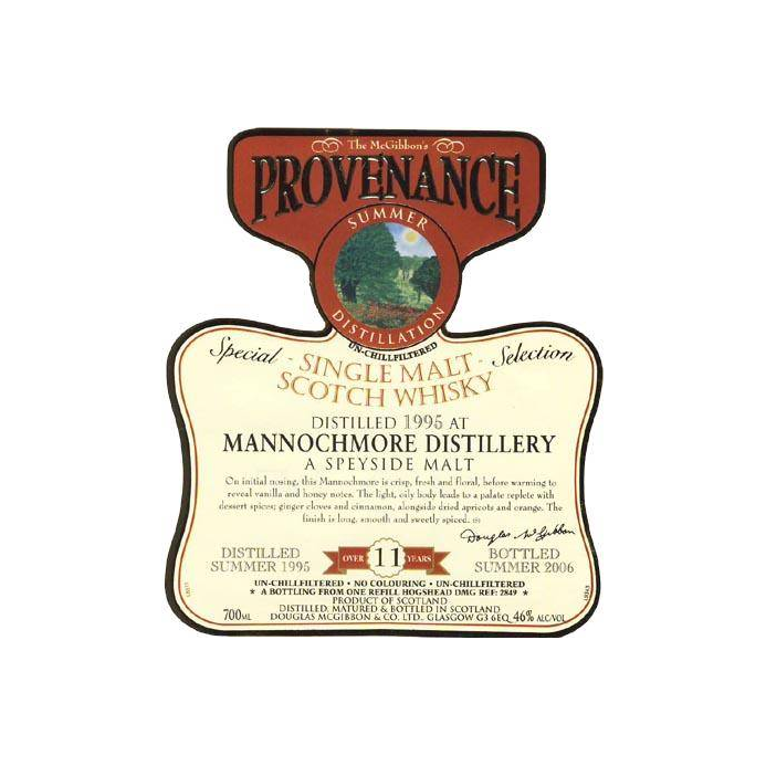 Mannochmore McGibbon's Provenance 1995 11 Years Single Malt Whisky