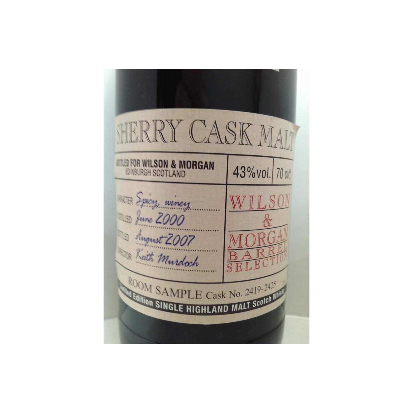 Wilson & Morgan 2000 7 Years Single Malt Whisky 2