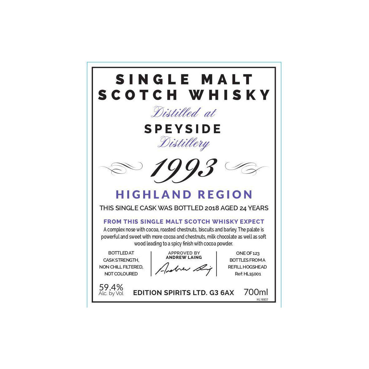 Spey The First Editions 1993 24 Years Single Malt Whisky 2