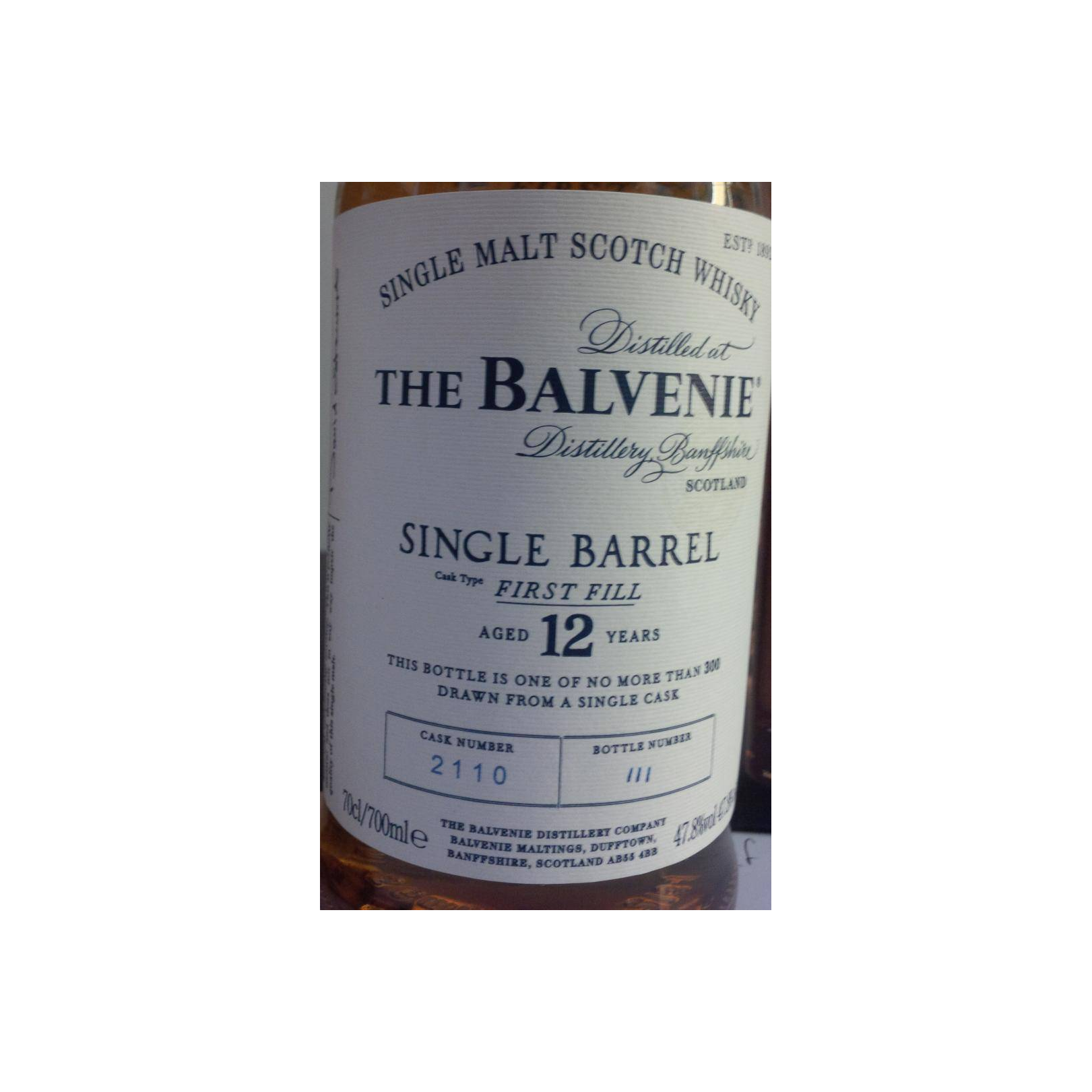 The Balvenie Single Cask 12 Years Single Malt Whisky