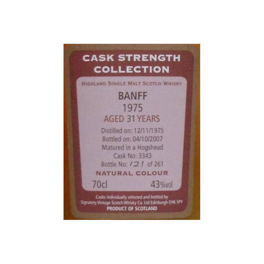 Banff Cask Strength Collection 1975 31 Years Single Malt Whisky 2