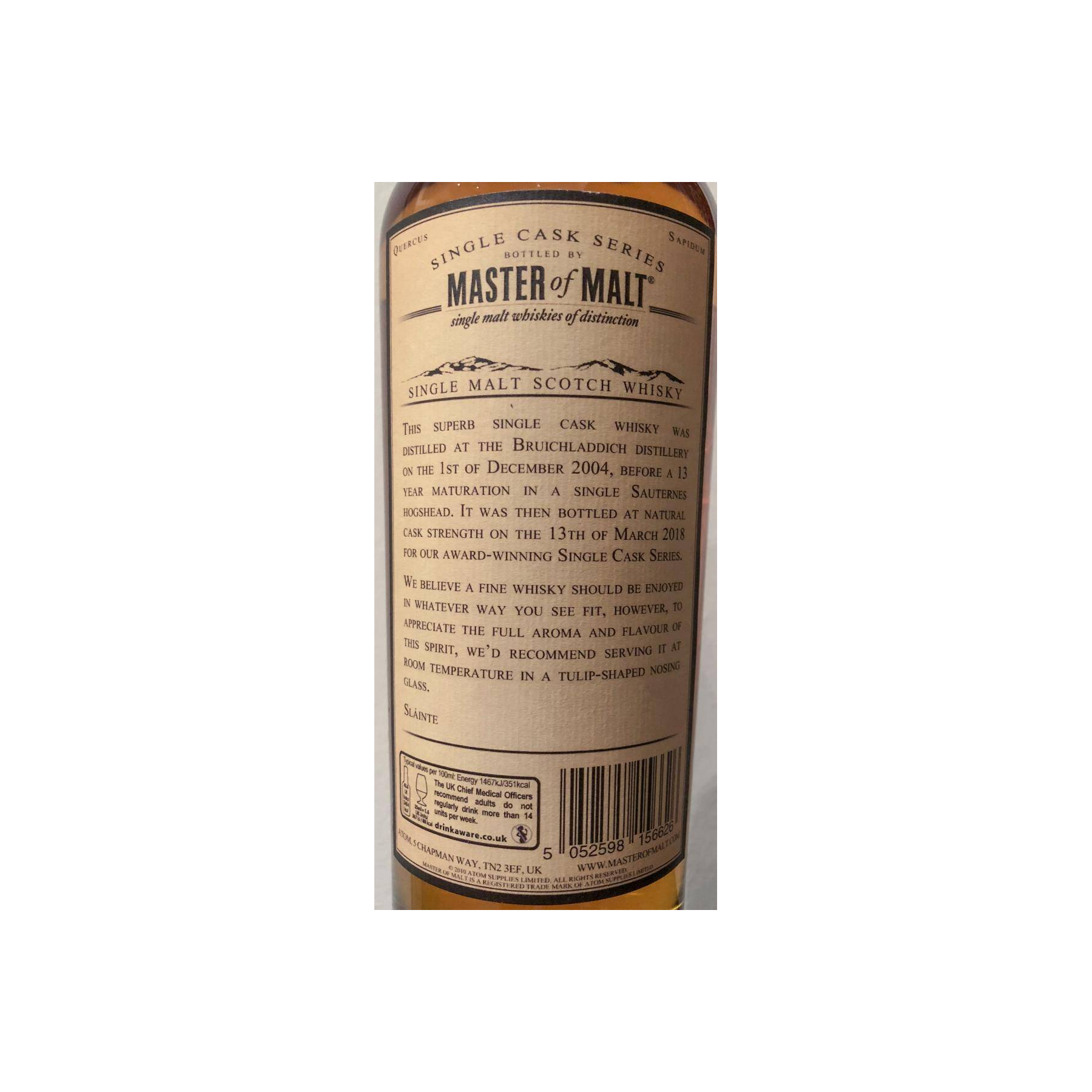 Bruichladdich Single Cask 2004 13 Years Single Malt Whisky 3