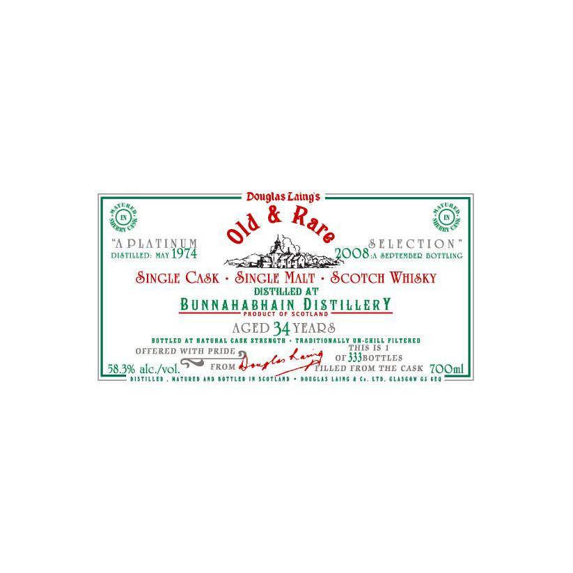 Bunnahabhain 1974 34 Years Single Malt Whisky