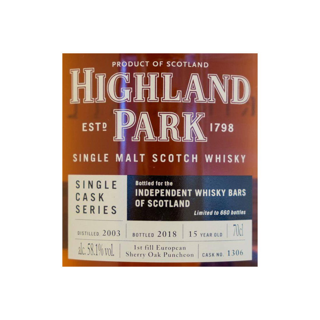 Highland Park Single Cask 2003 15 Years Single Malt Whisky 2