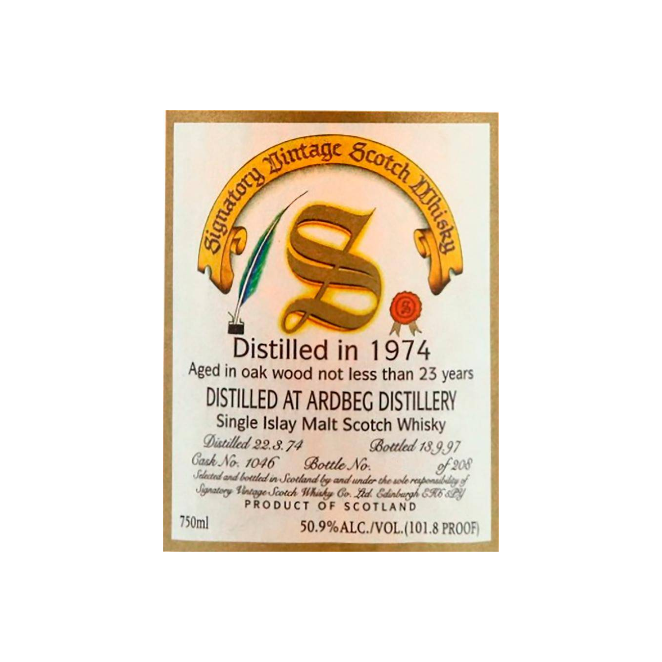 Ardbeg Vintage Collection - Dumpy 1974 23 Years Single Malt Whisky 2