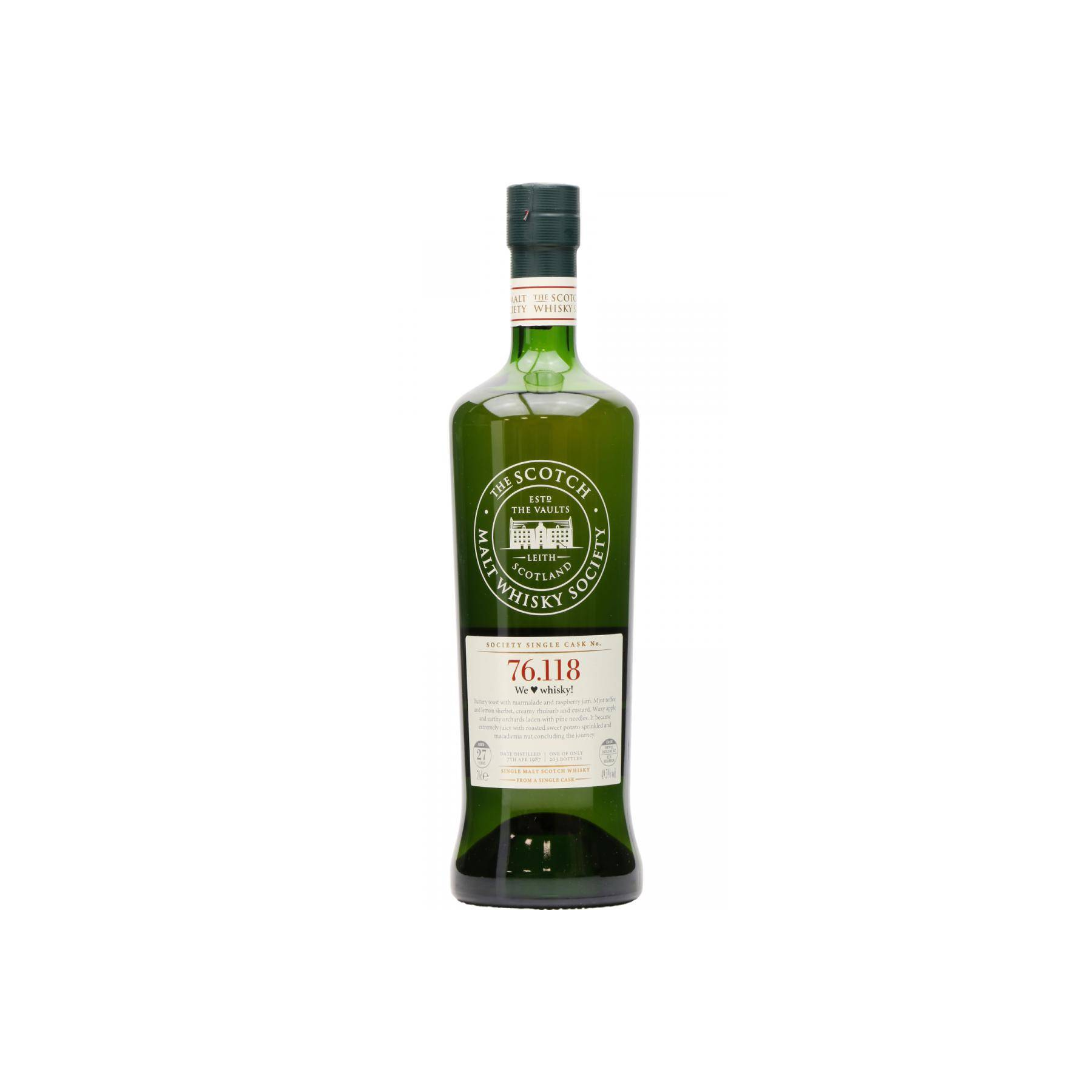 The Scotch Malt Whisky Society 1987 27 Years Single Malt Whisky