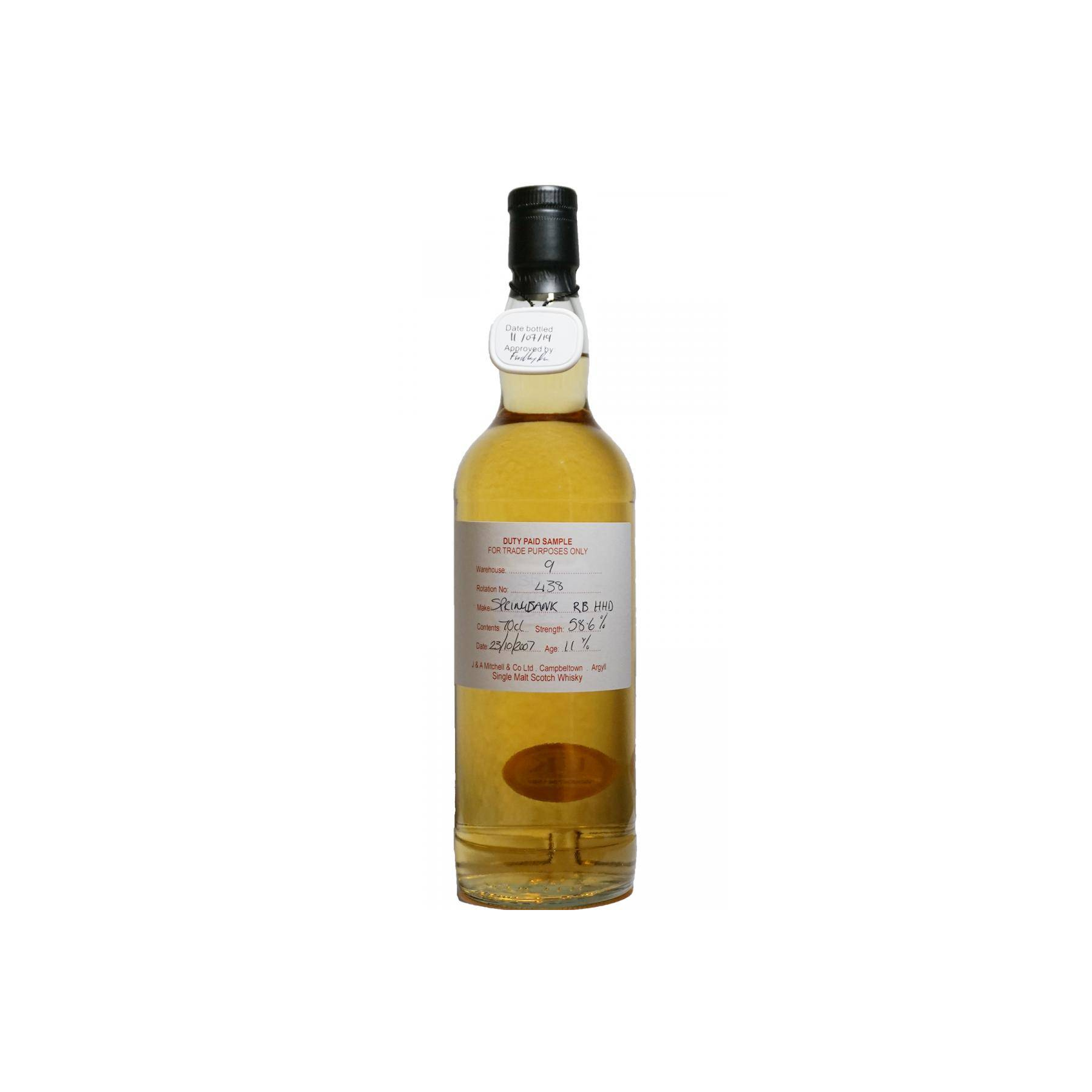 Springbank Duty Paid Sample - For Trade Purposes Only 2007 11 Years Single Malt Whisky