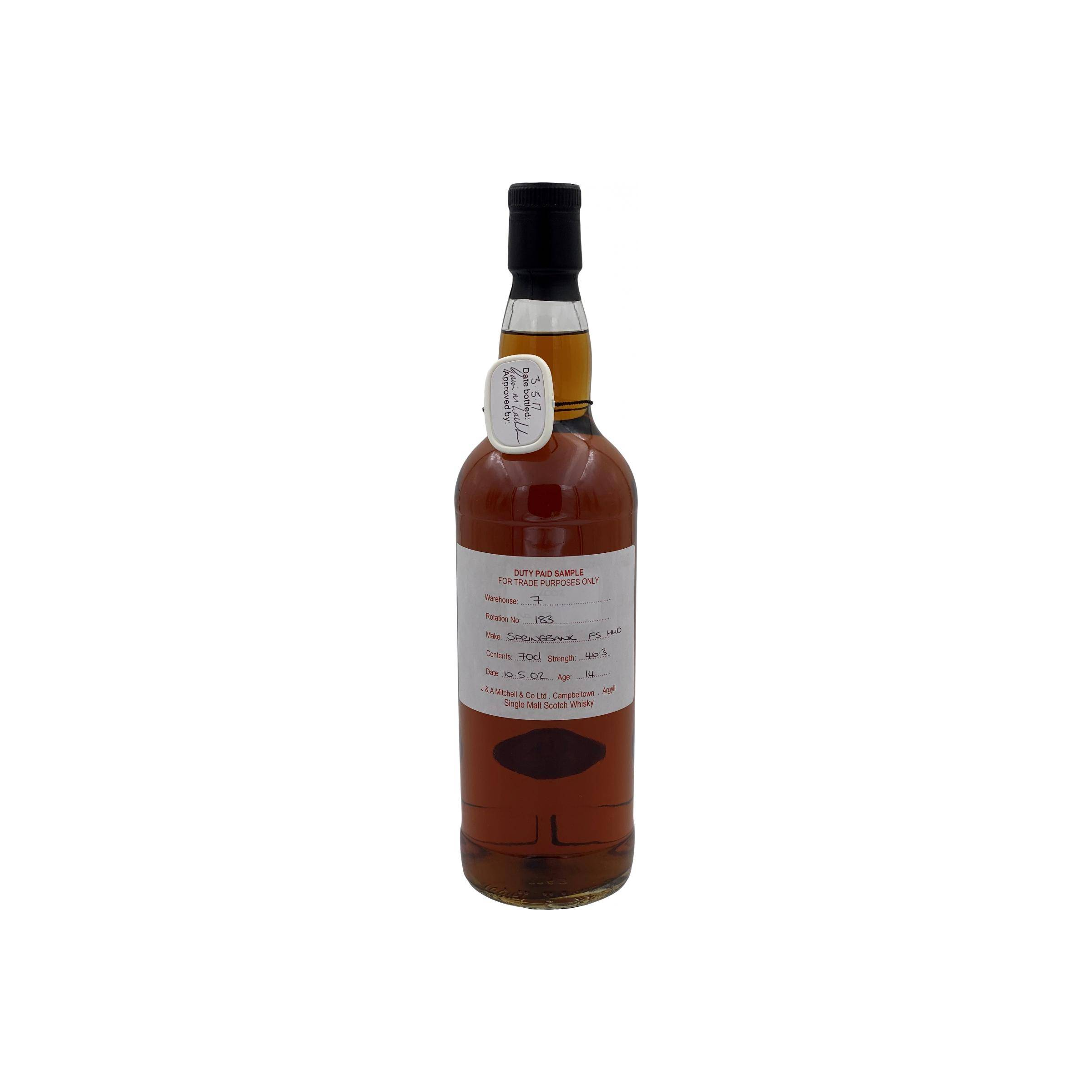 Springbank Duty Paid Sample - For Trade Purposes Only 2002 14 Years Single Malt Whisky