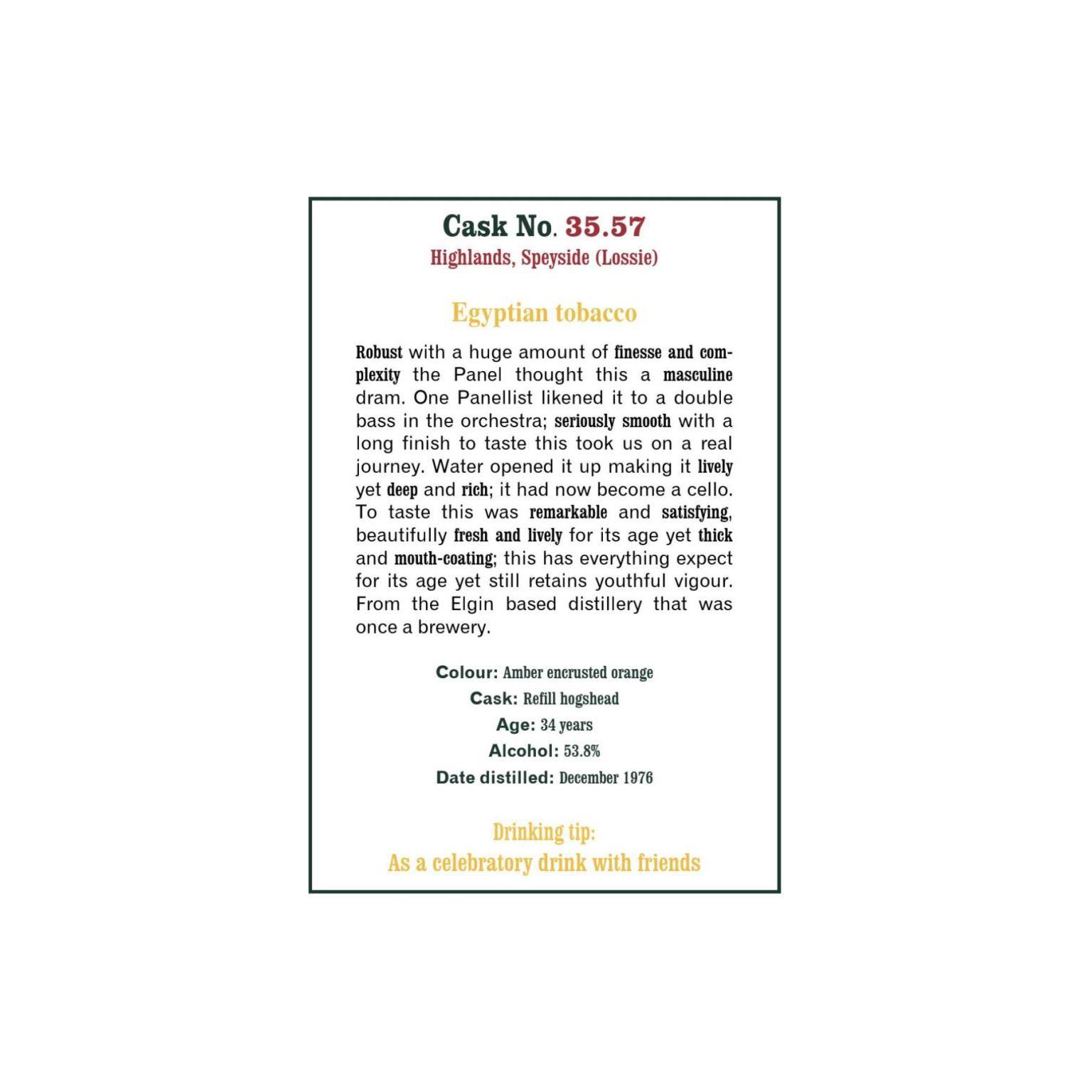 The Scotch Malt Whisky Society 1976 34 Years Single Malt Whisky