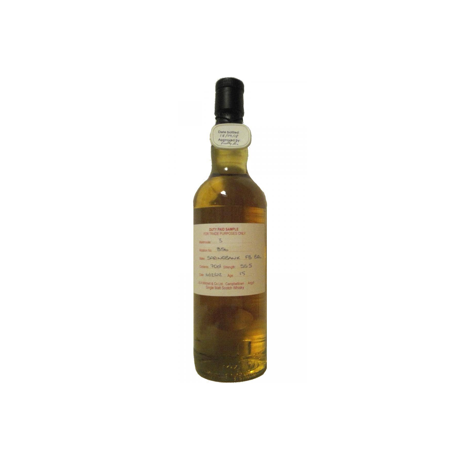 Springbank Duty Paid Sample - For Trade Purposes Only 2002 15 Years Single Malt Whisky