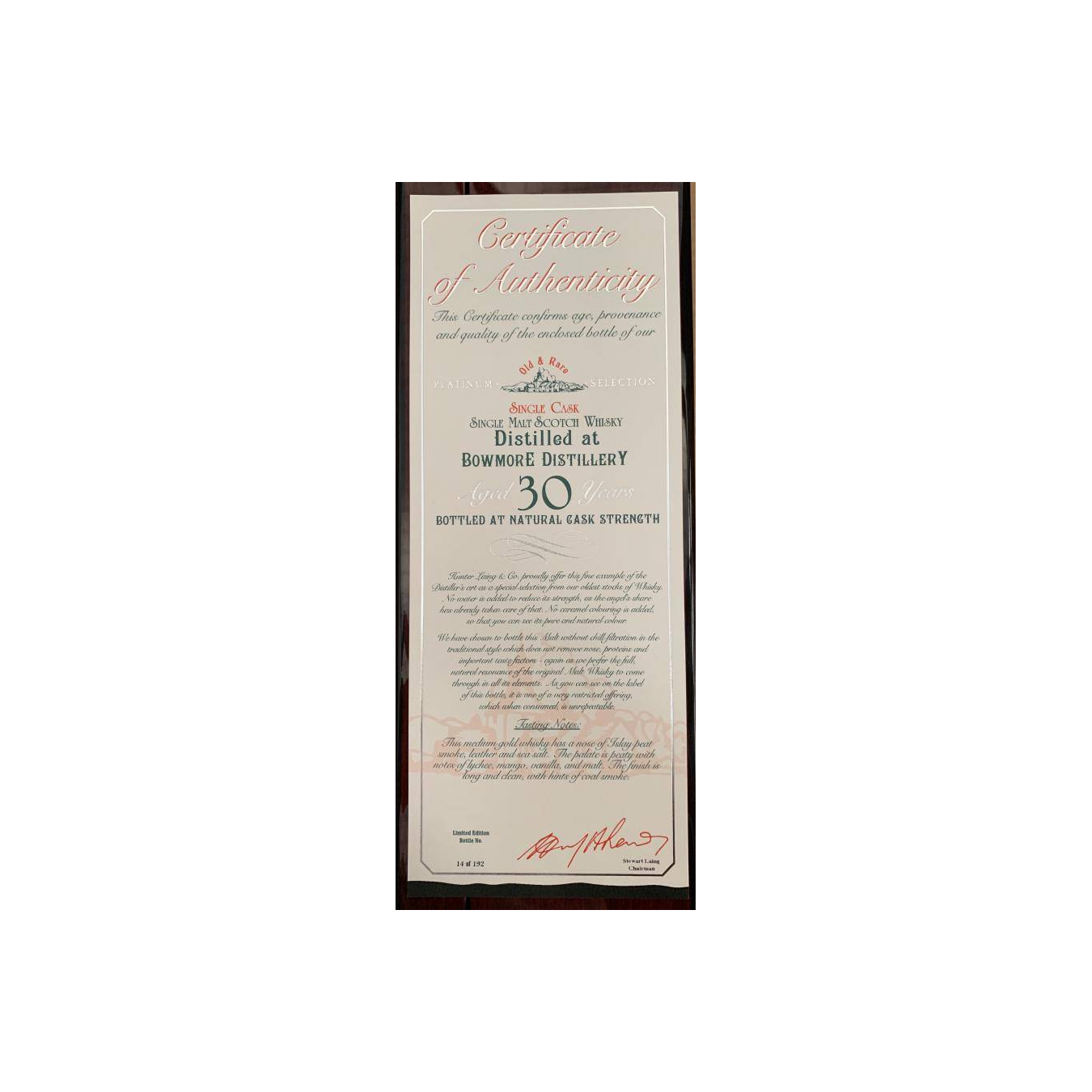 Bowmore 1989 30 Years Single Malt Whisky 2