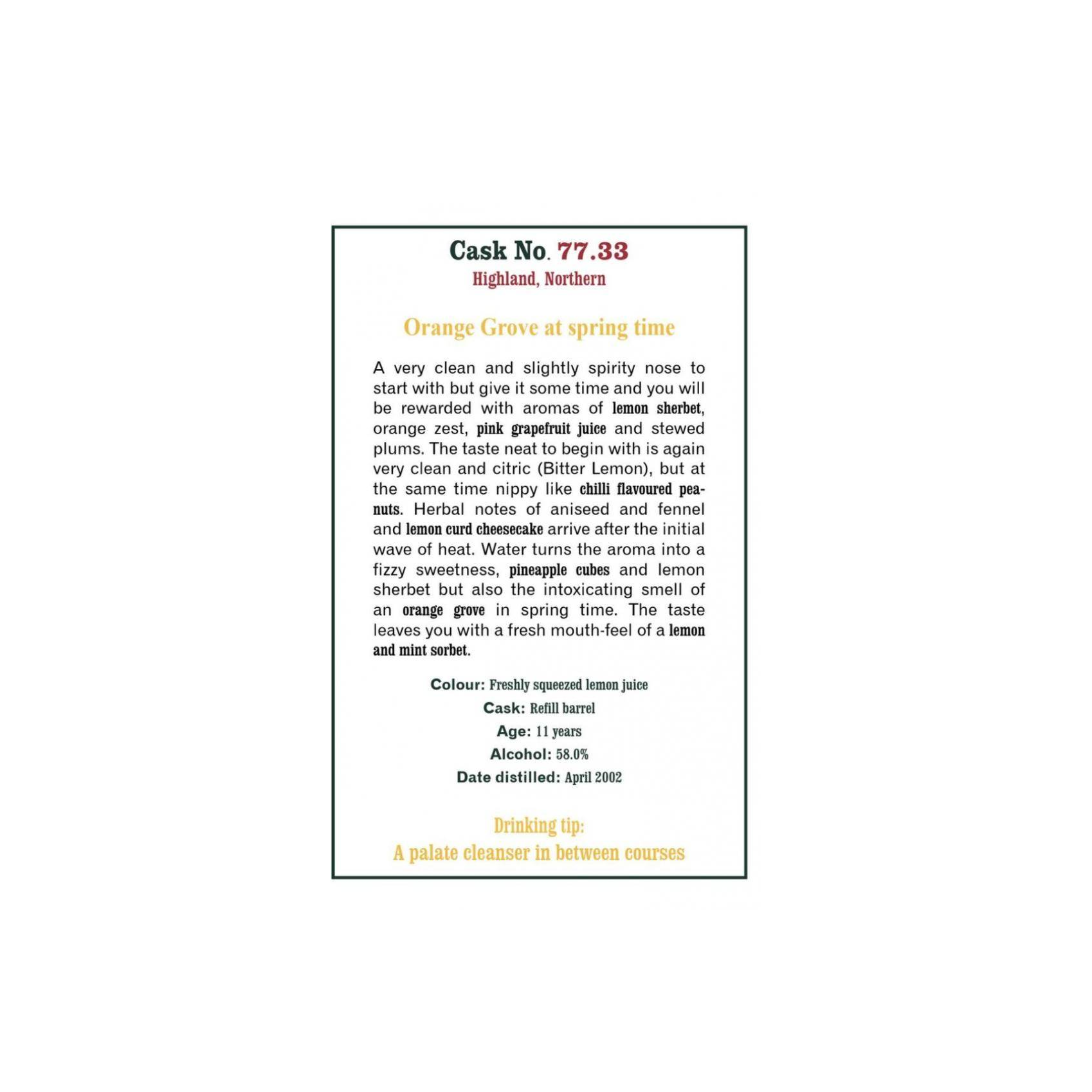 The Scotch Malt Whisky Society 2002 11 Years Single Malt Whisky