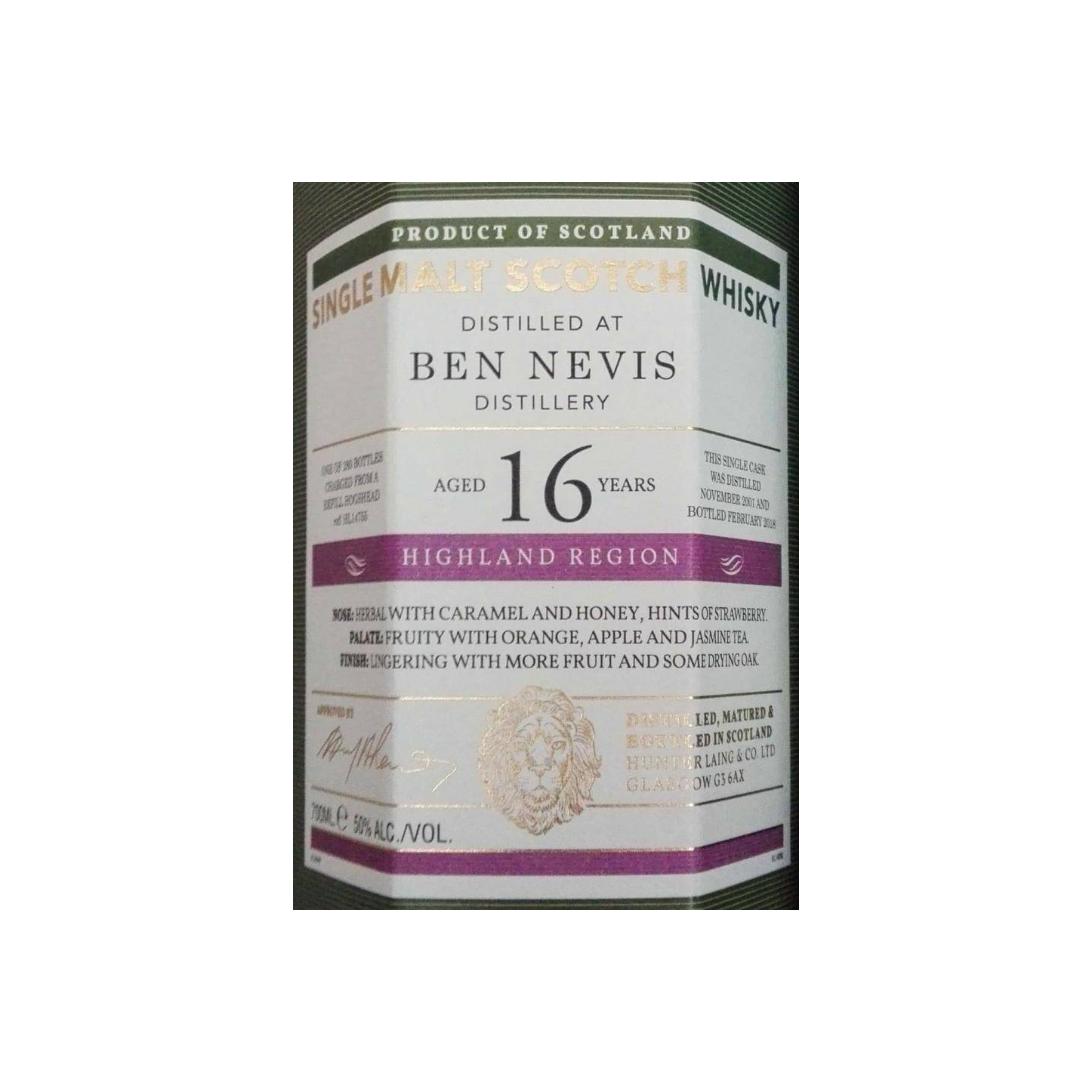 Ben Nevis Old Malt Cask 2001 16 Years Single Malt Whisky 2
