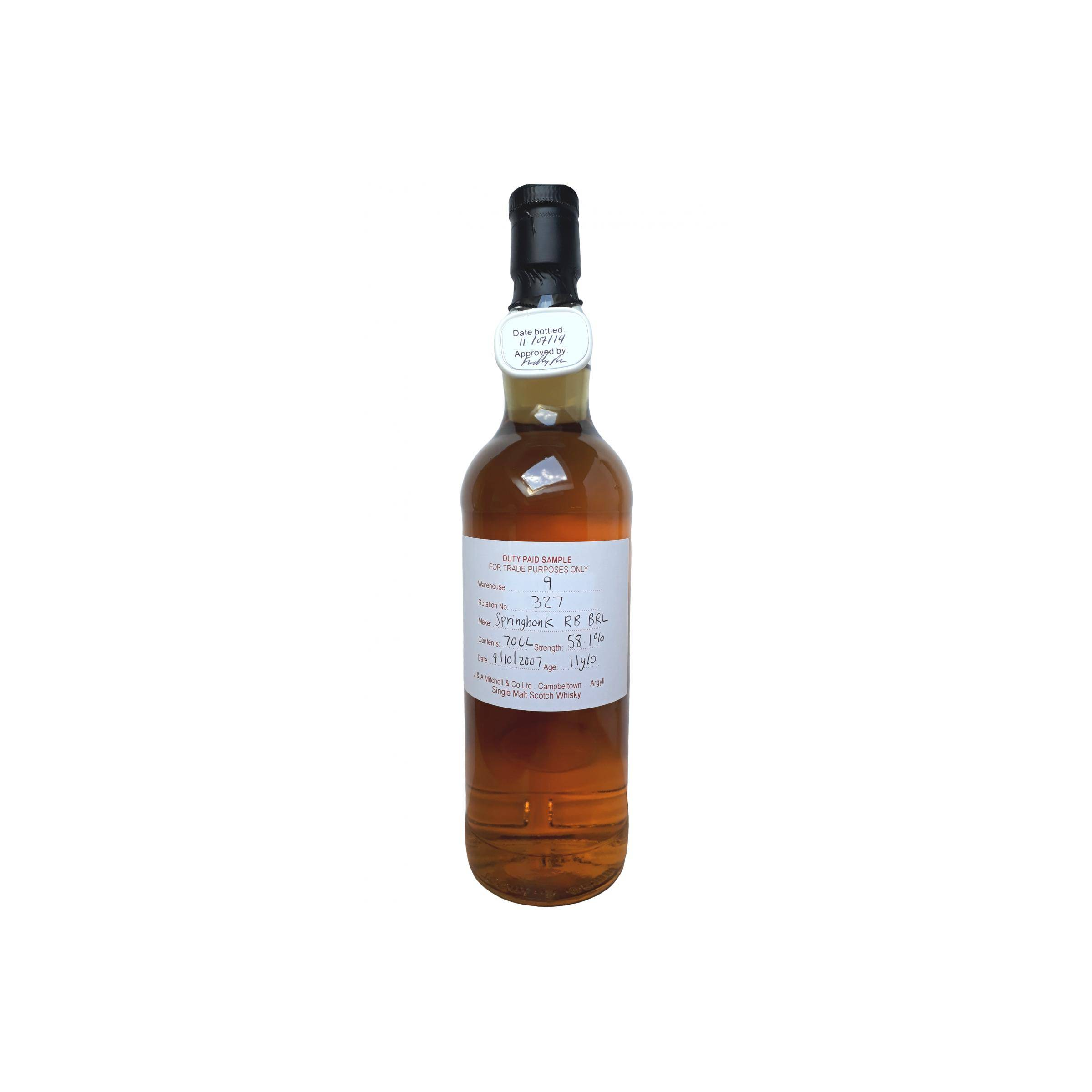 Springbank Duty Paid Sample - For Trade Purposes Only 2007 11 Years Single Malt Whisky 2