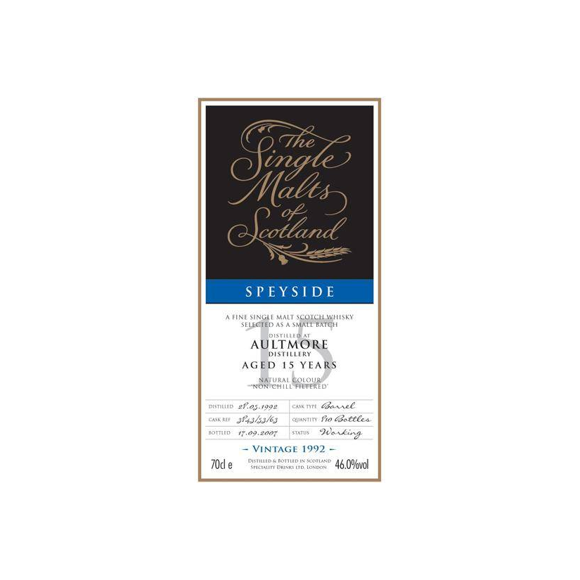 Aultmore The Single Malts of Scotland 1992 15 Years Single Malt Whisky 2