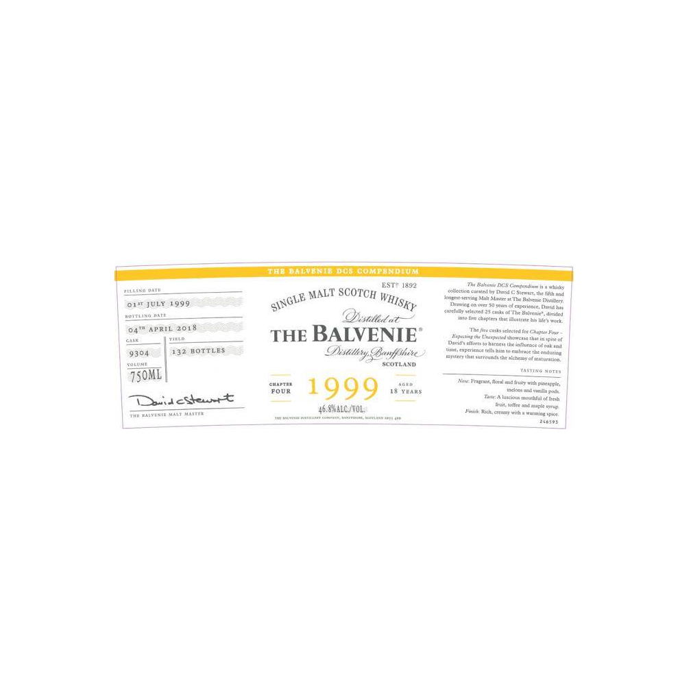 The Balvenie 1999 18 Years Single Malt Whisky
