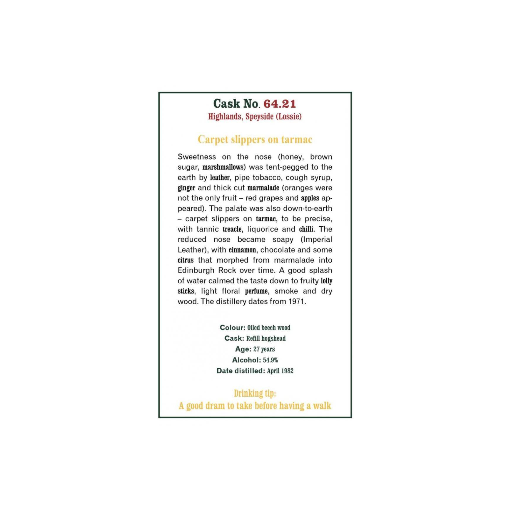 The Scotch Malt Whisky Society 1982 27 Years Single Malt Whisky