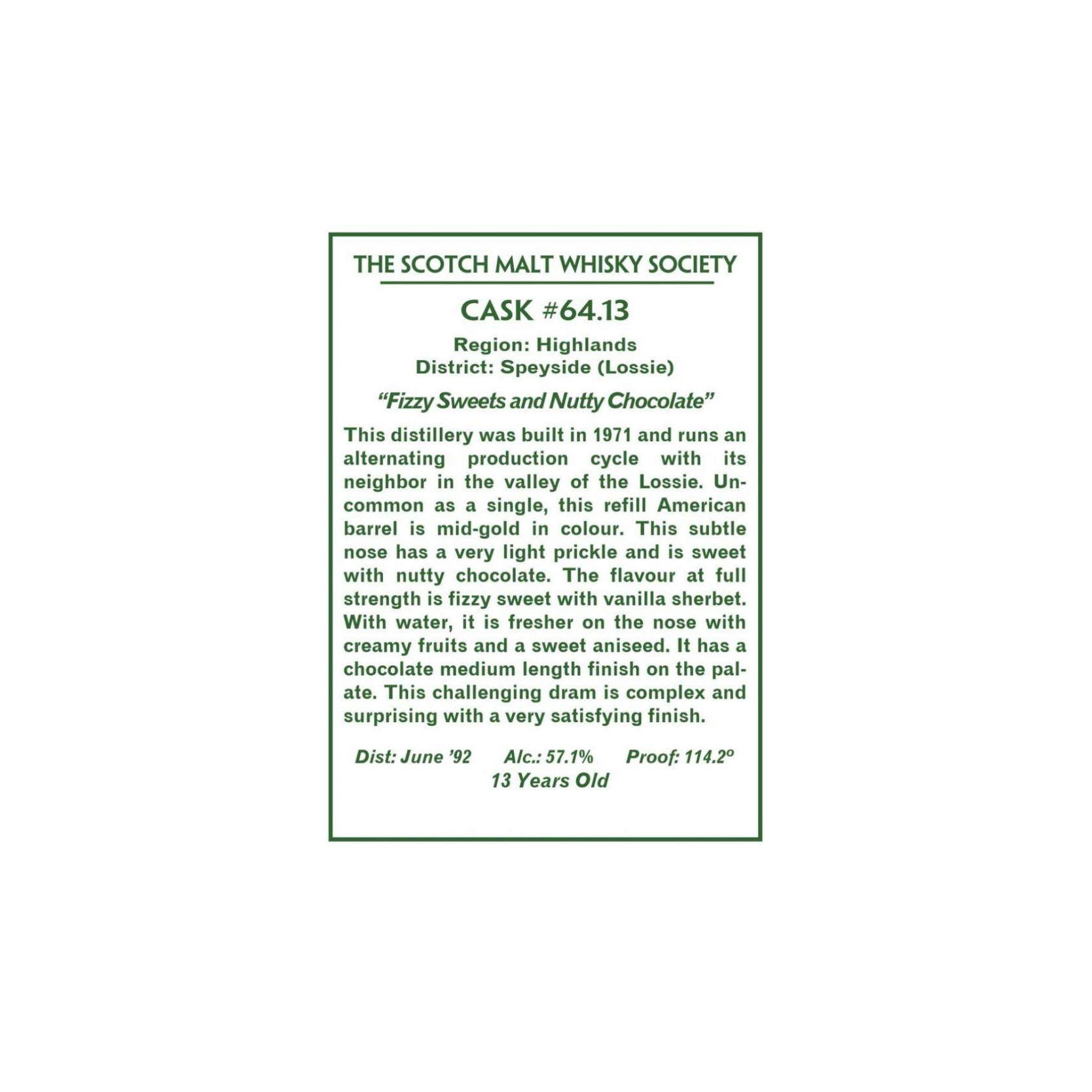 The Scotch Malt Whisky Society 1992 13 Years Single Malt Whisky