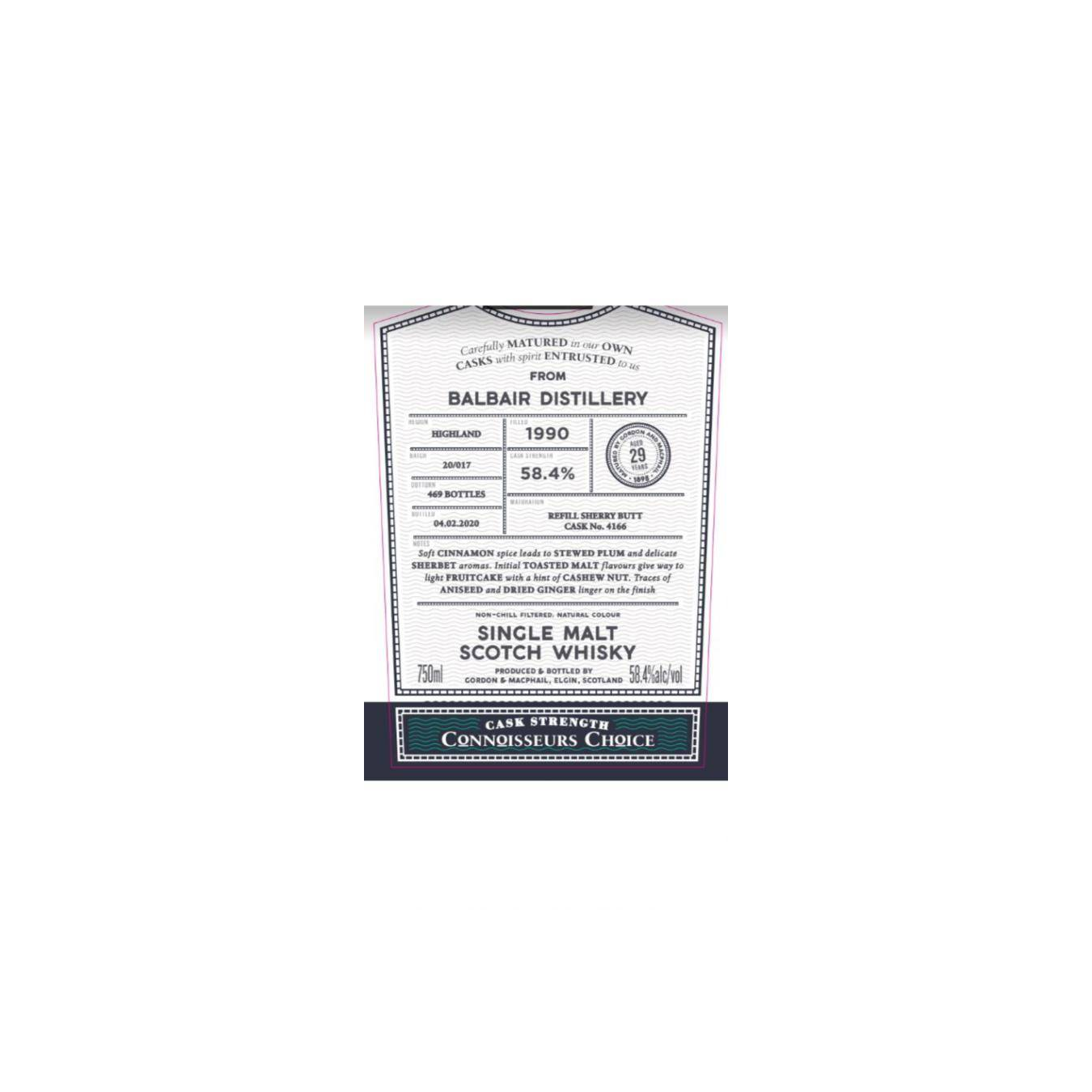 Balblair Connoisseurs Choice - Cask Strength 1990 29 Years Single Malt Whisky 3