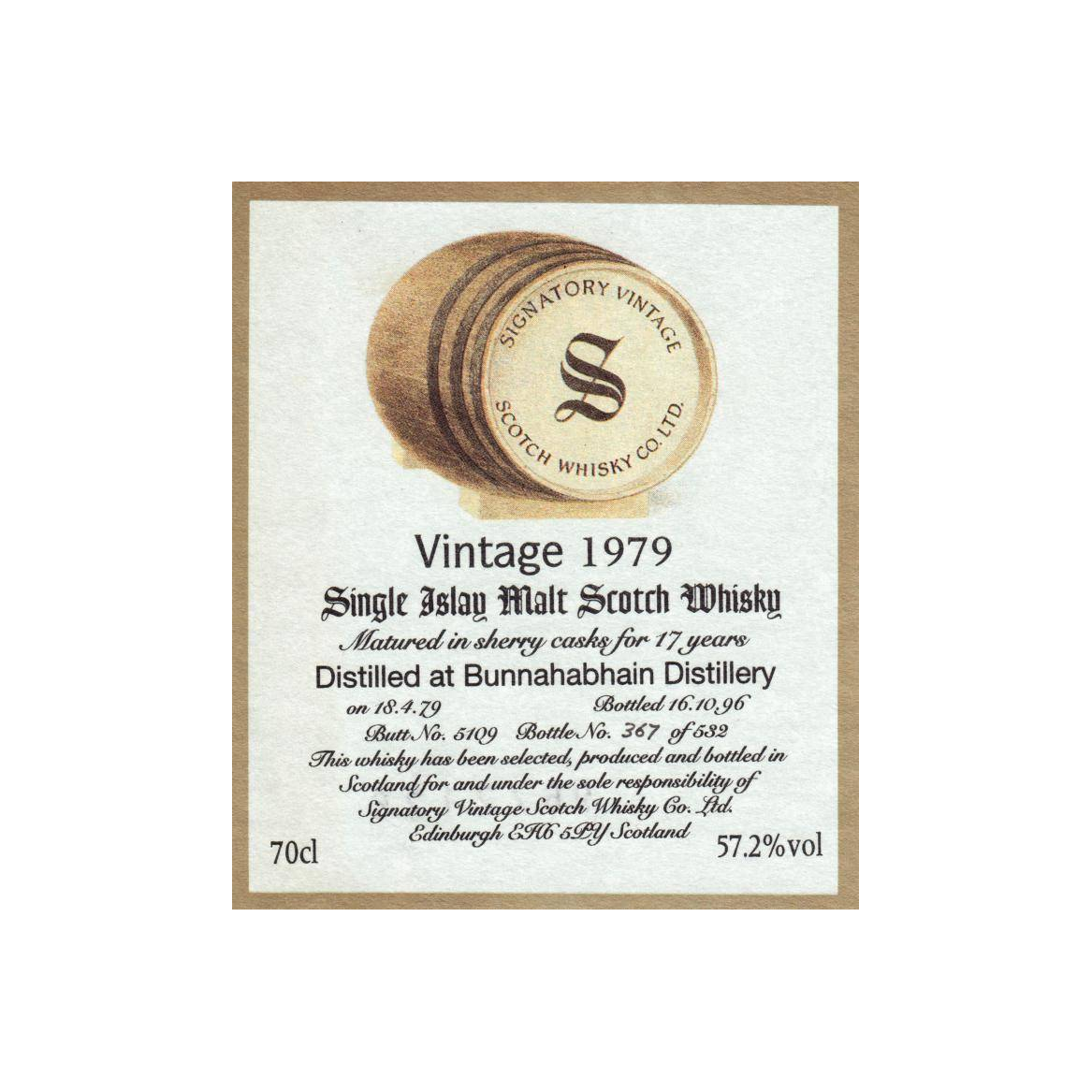 Bunnahabhain Vintage Collection - Dumpy 1979 17 Years Single Malt Whisky 2
