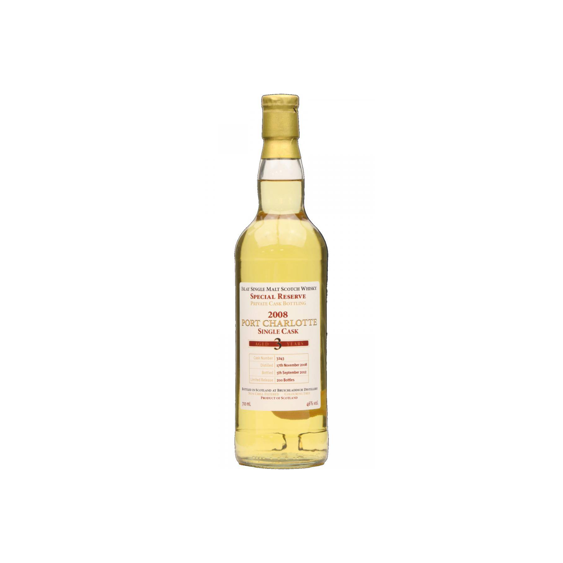 Port Charlotte 2008 3 Years Single Malt Whisky