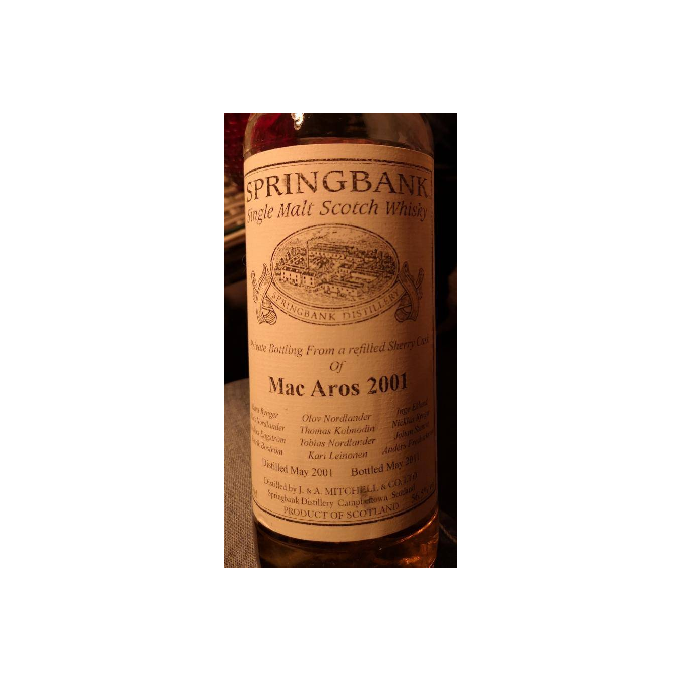 Springbank Private Bottling 2001 10 Years Single Malt Whisky