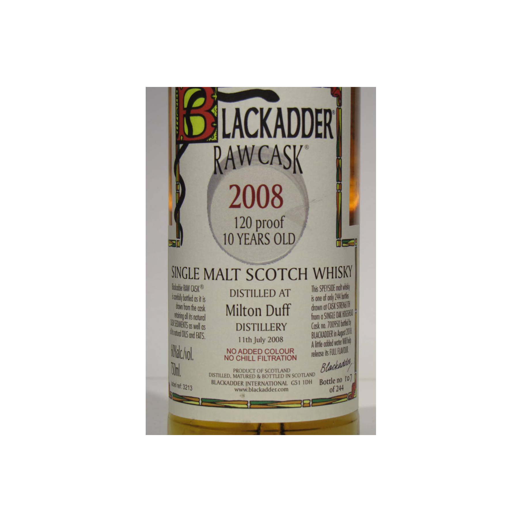 Miltonduff Raw Cask 2008 10 Years Single Malt Whisky 3