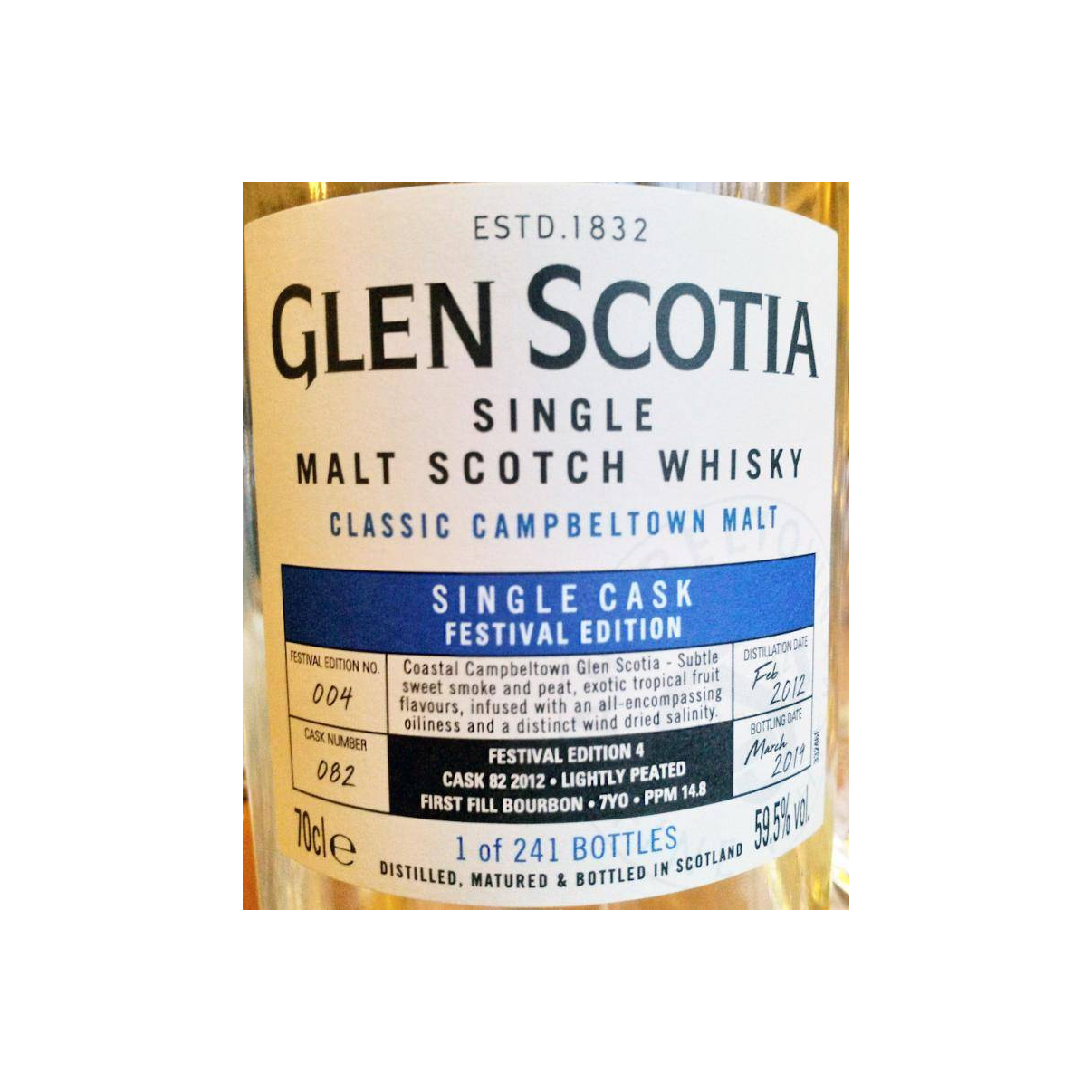 Glen Scotia 2012 7 Years Single Malt Whisky