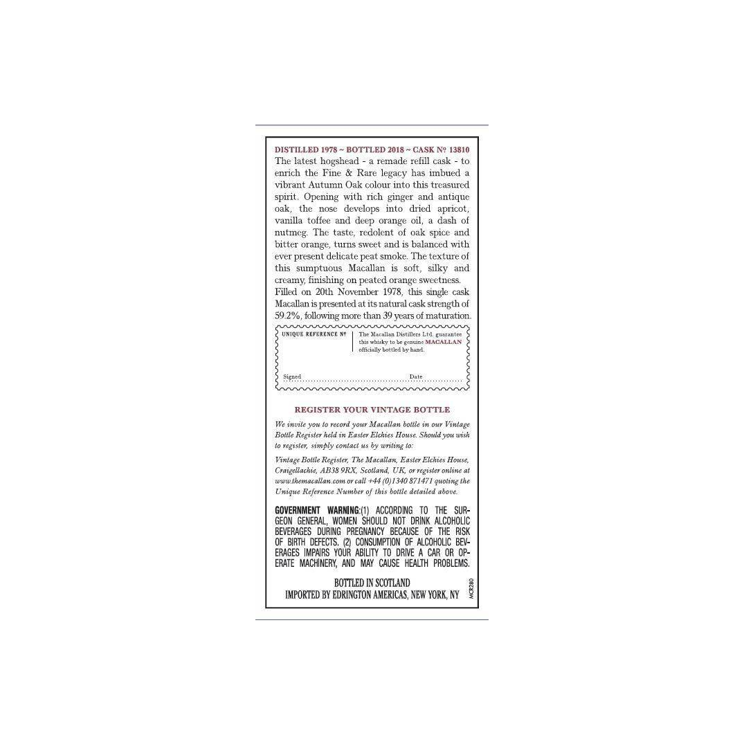 The Macallan 1978 39 Years Single Malt Whisky 3