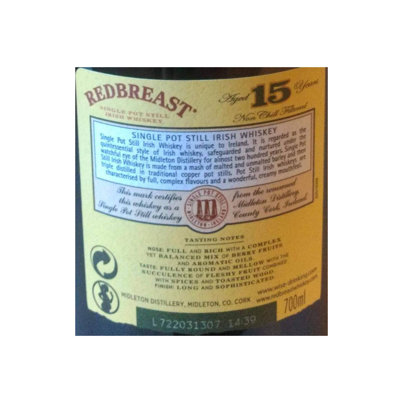 Redbreast 15 Years Single Malt Whisky 2