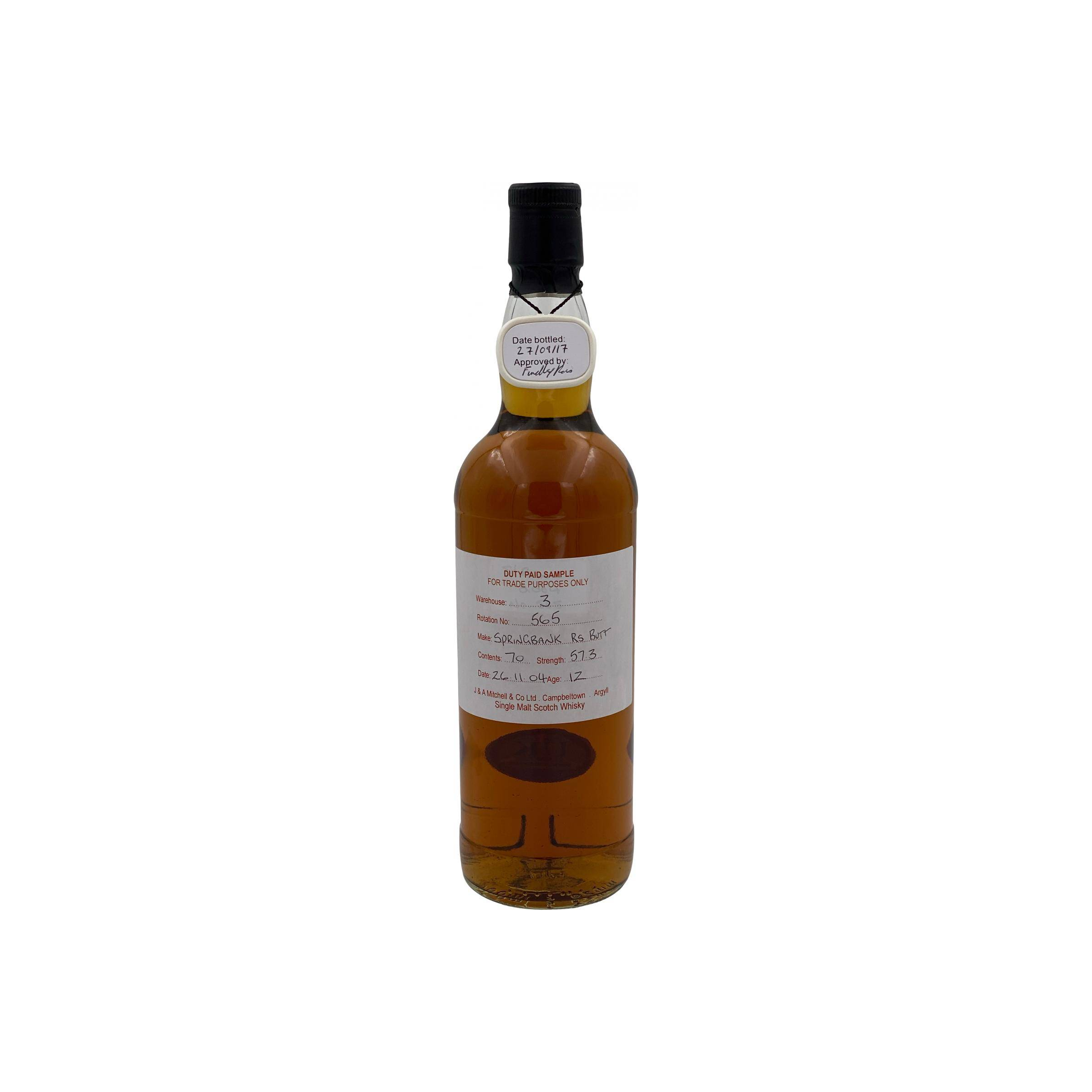 Springbank Duty Paid Sample - For Trade Purposes Only 2004 12 Years Single Malt Whisky