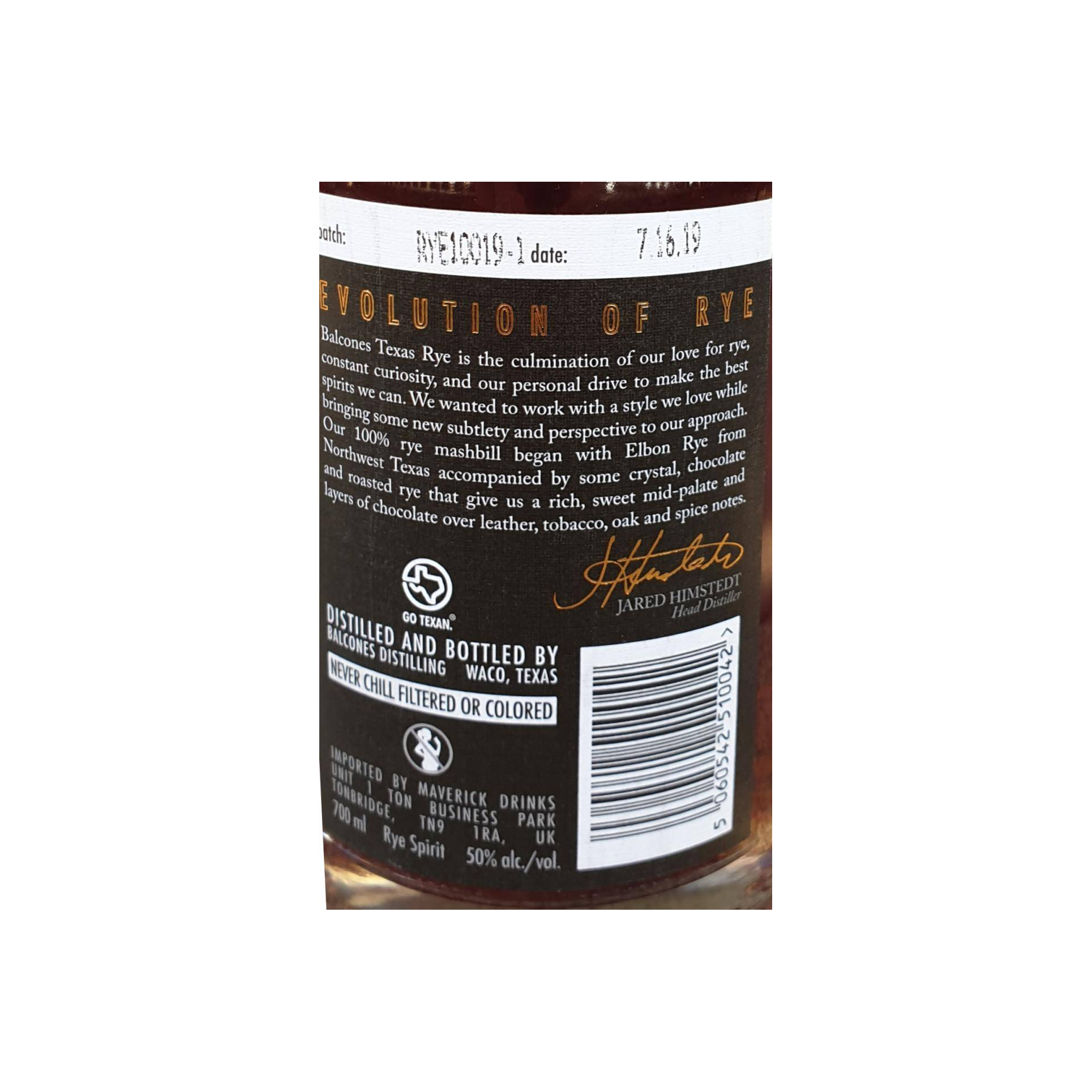 Balcones Rye Whisky 3