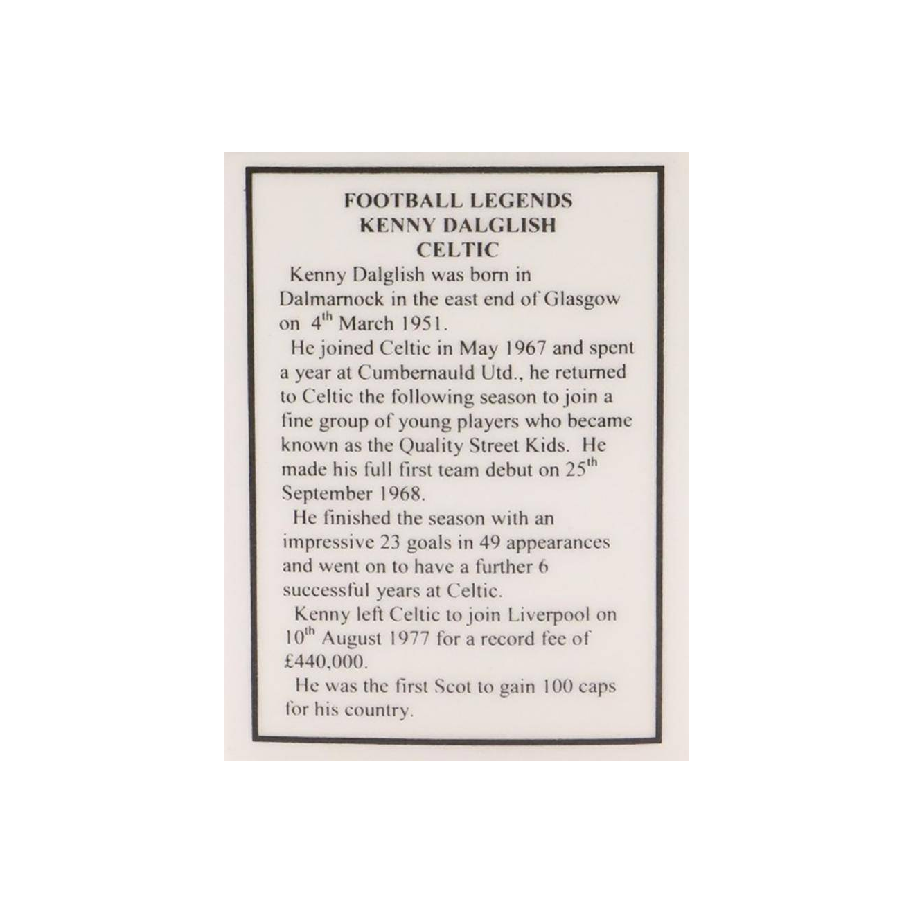 Pointers Football Legends - Kenny Dalglish 3