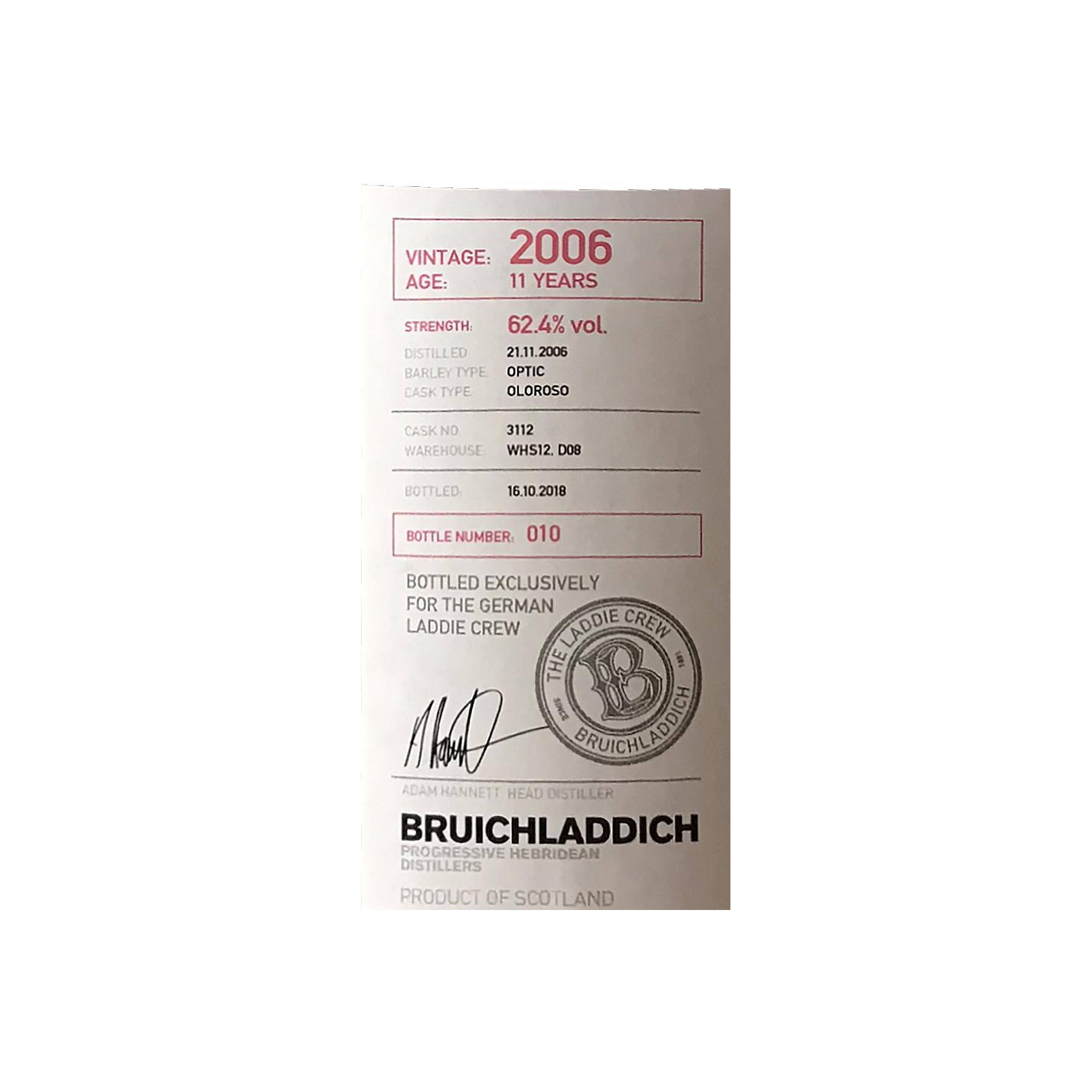 Bruichladdich 2006 11 Years Single Malt Whisky 3