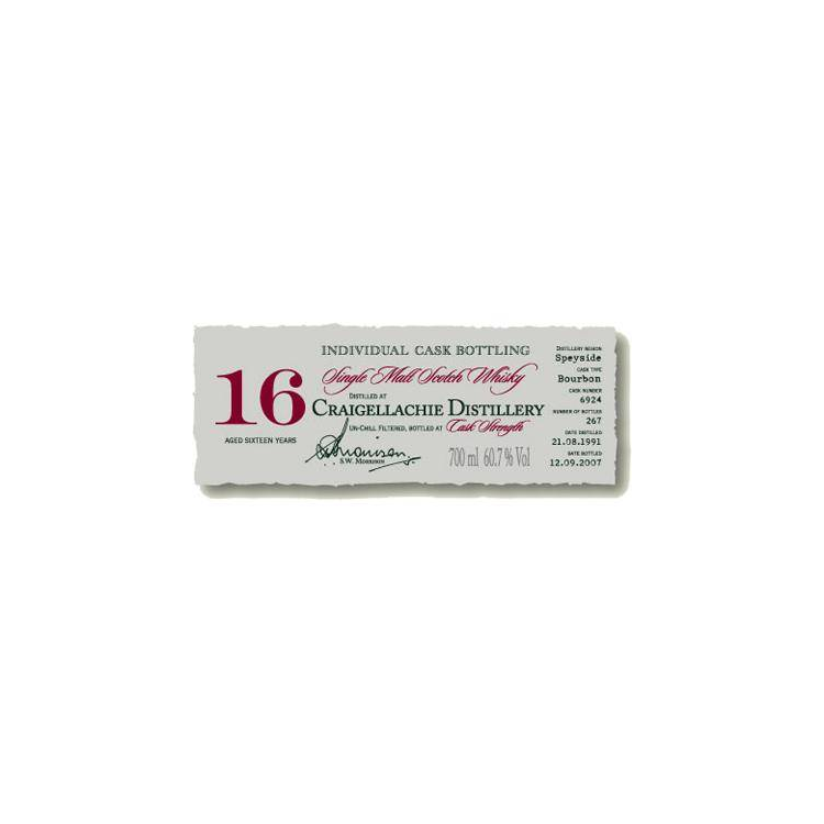 Craigellachie Individual Cask Bottling 1991 16 Years Single Malt Whisky