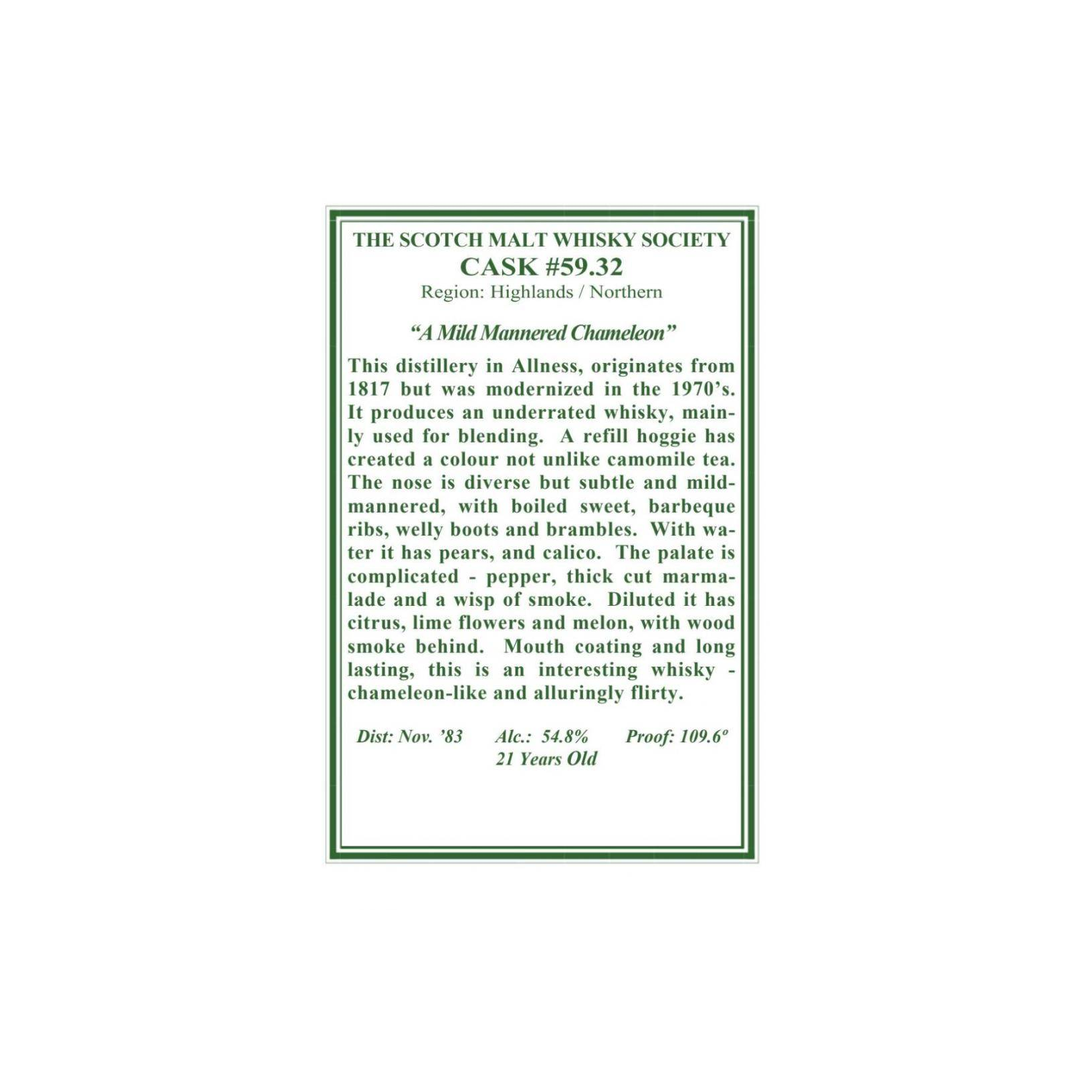 The Scotch Malt Whisky Society 1983 21 Years Single Malt Whisky