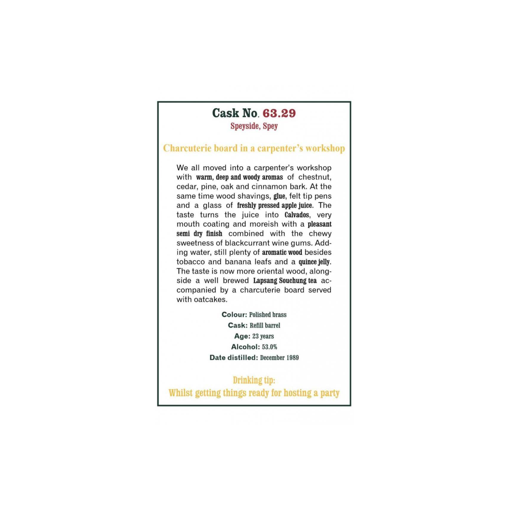 The Scotch Malt Whisky Society 1989 23 Years Single Malt Whisky