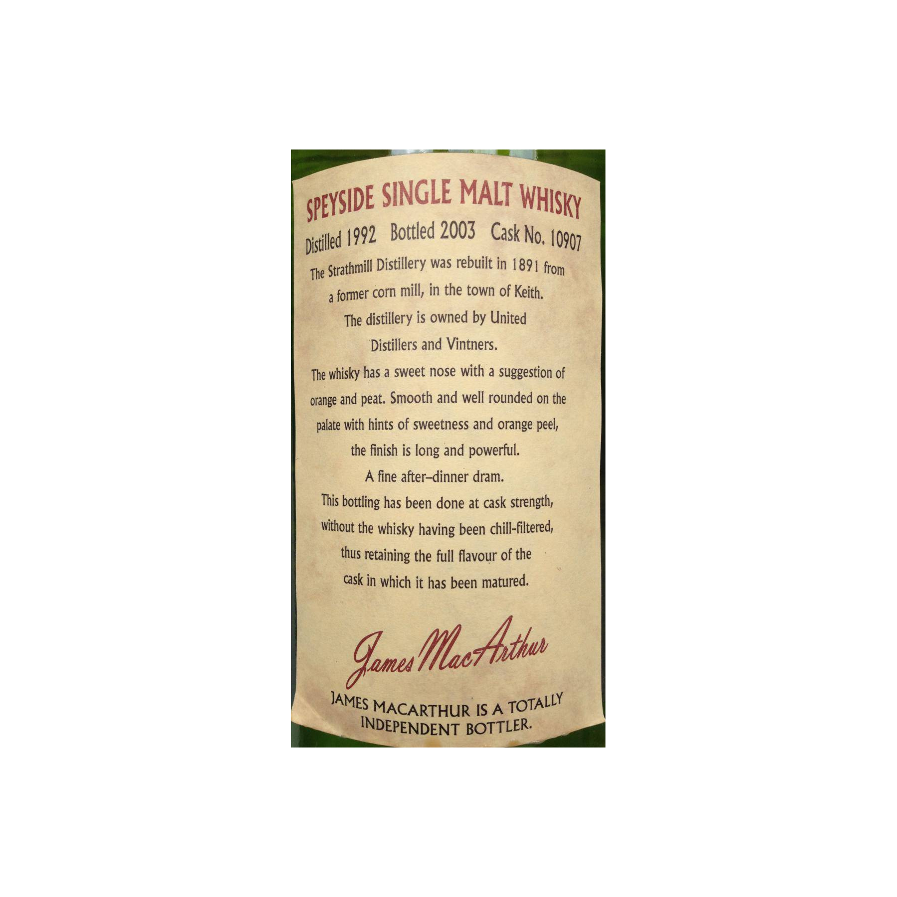 Strathmill 1992 11 Years Single Malt Whisky 3