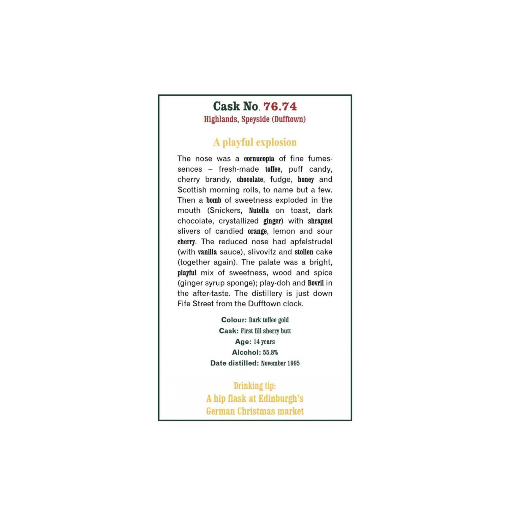 The Scotch Malt Whisky Society 1995 14 Years Single Malt Whisky