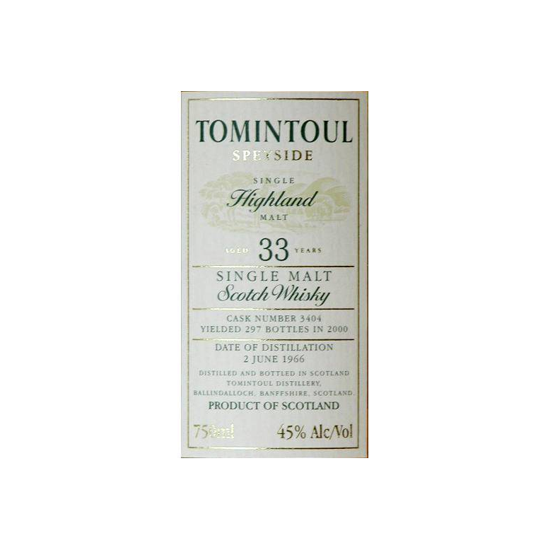 Tomintoul 1966 33 Years Single Malt Whisky 2