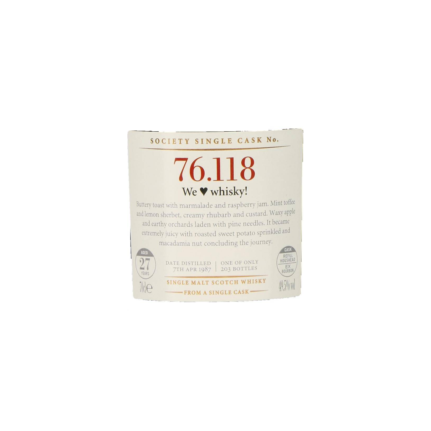 The Scotch Malt Whisky Society 1987 27 Years Single Malt Whisky 2