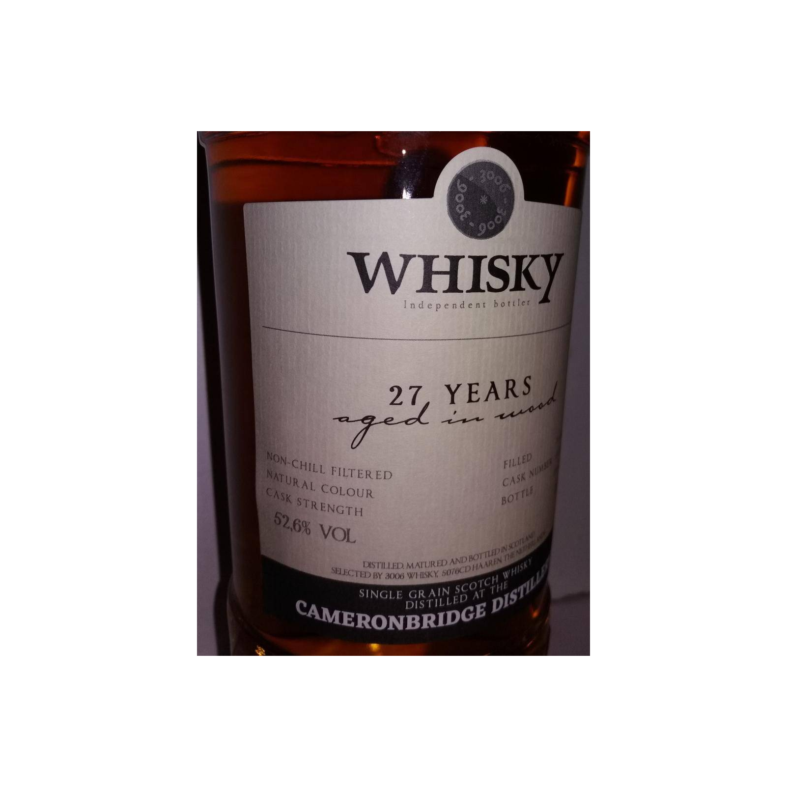 Cameronbridge 1992 27 Years Single Grain Whisky 3