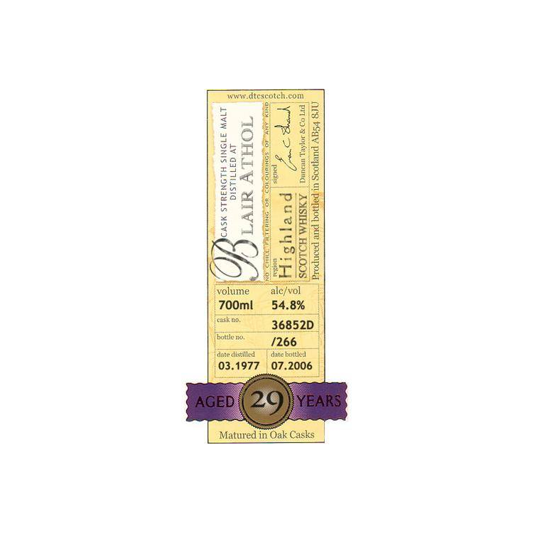 Blair Athol Rare Auld 1977 29 Years Single Malt Whisky 2