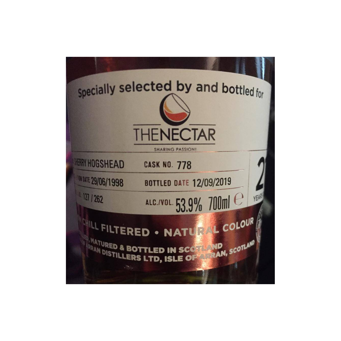 Arran Limited Edition 1998 21 Years Single Malt Whisky