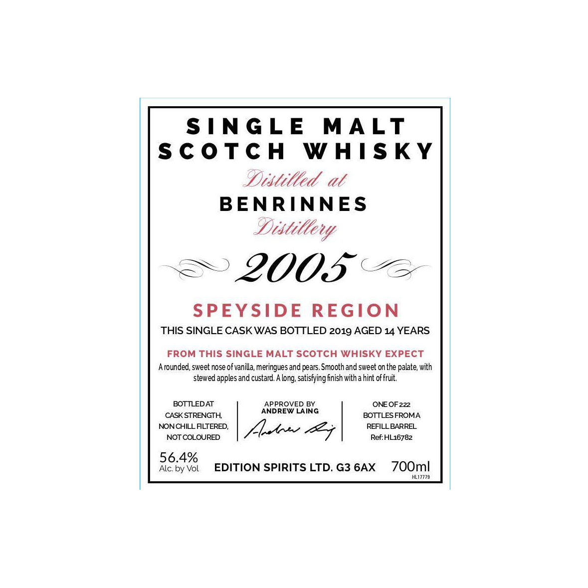 Benrinnes The First Editions 2005 14 Years Single Malt Whisky 3