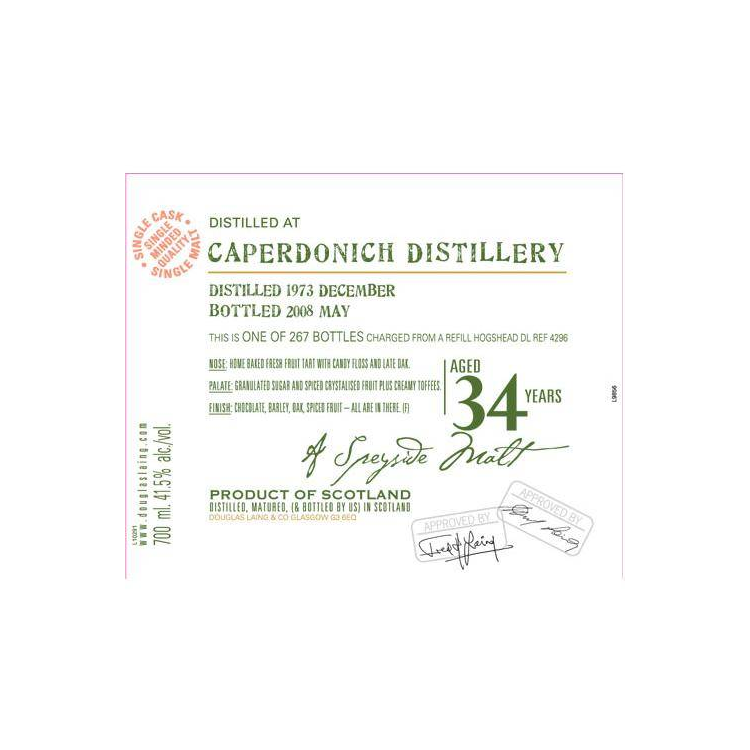 Caperdonich Old Malt Cask 1973 34 Years Single Malt Whisky 3