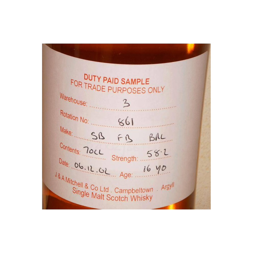 Springbank Duty Paid Sample - For Trade Purposes Only 2002 16 Years Single Malt Whisky