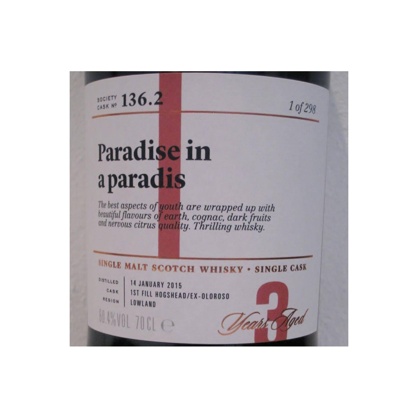 The Scotch Malt Whisky Society 2015 3 Years Single Malt Whisky 2